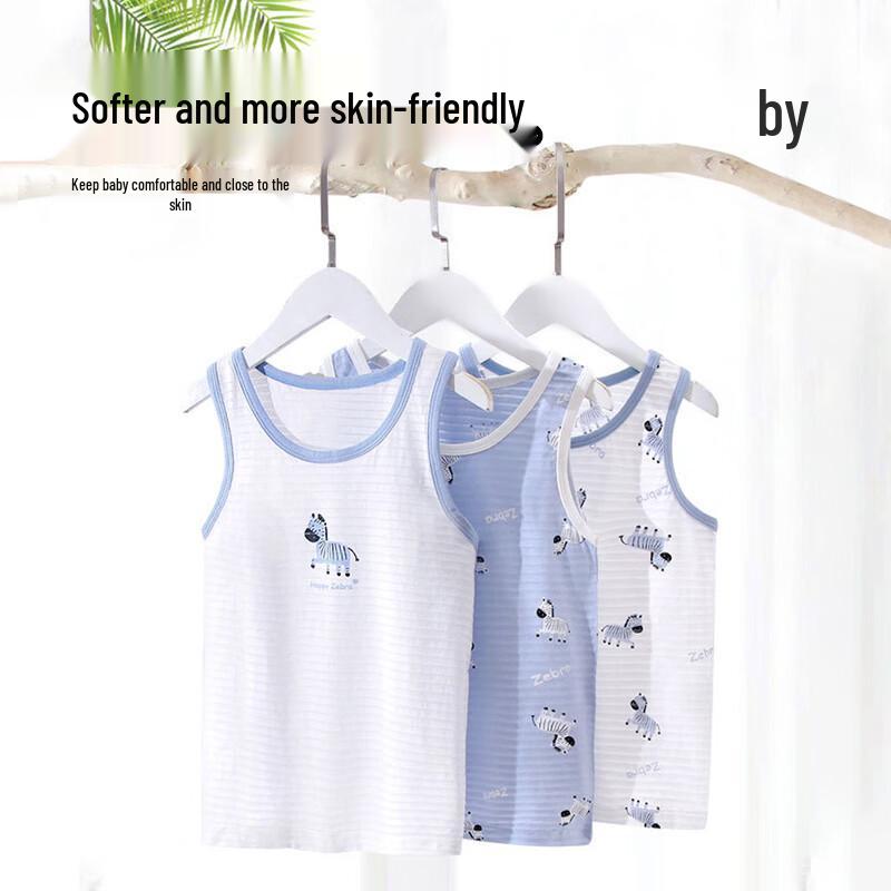 Babyprints Boys Summer Pure Cotton Sleeveless Vest 3-Pack 140