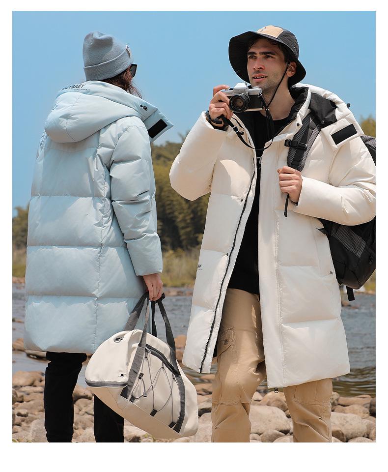 Stylish Mid-length Winter Down Jacket: Warm, Slimming Coat for Couples