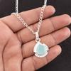 Aqua Chalcedony Gemstone 925 Sterling Silver Jewelry Handmade Pendant  For Her PP-8-17