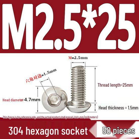 ISO7380 Stainless Steel Hex Drive Dome Head Screws - M2 to M16