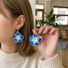 Trendy Handmade Polymer Clay Plumeria Drop Earrings for Women Romantic Pink Flower Dangle Earrings Boho Summer Beach Jewelry