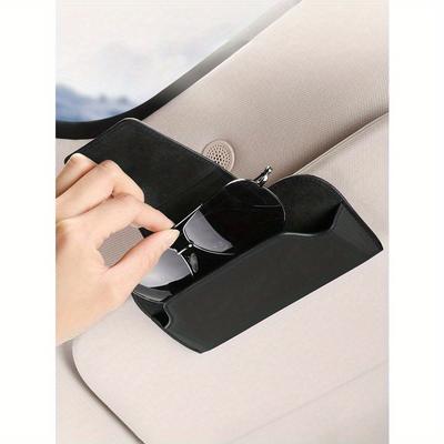 Porta occhiali da sole per parasole auto, Scatola organizer per occhiali da auto, Accessori per parasole veicolo Custodia protettiva per occhiali per donna uomo