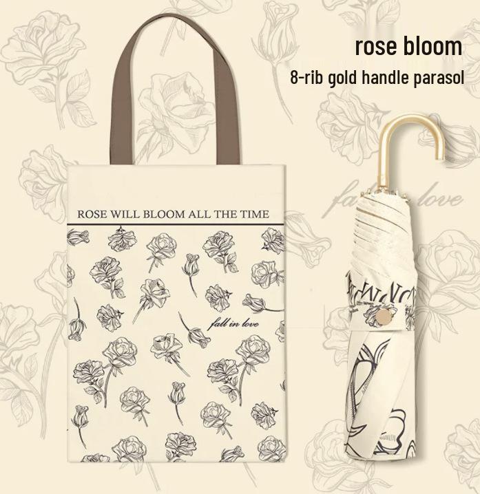 

Компактный ветрозащитный женский зонт двойного назначения с изогнутой ручкой BPB - Портативный, с защитой от УФ-лучей, складной дизайн для дождя или солнца.