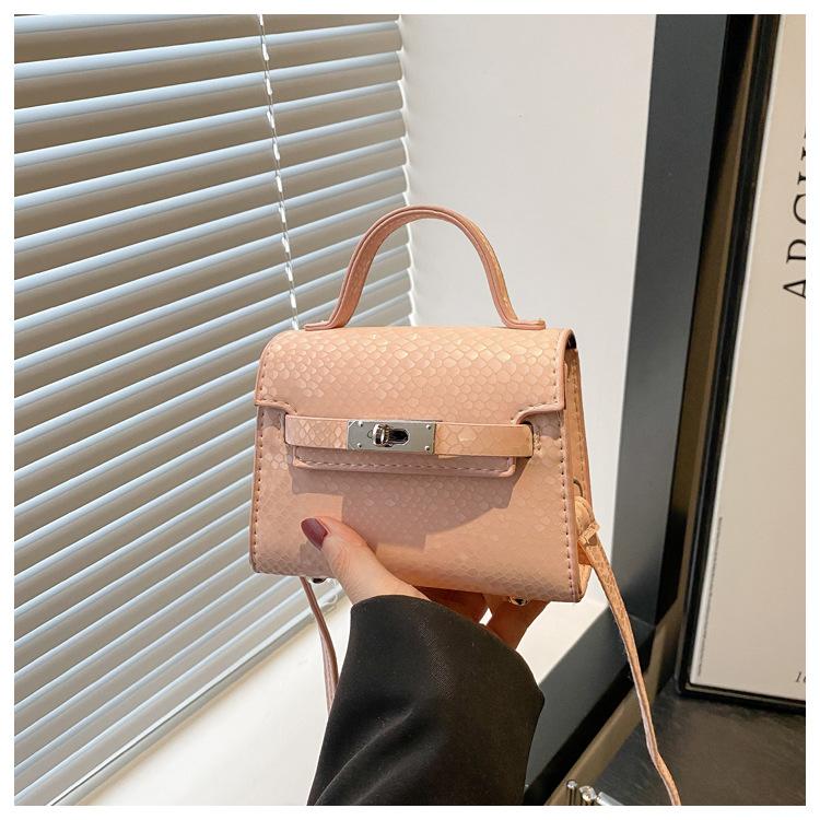 Texture Casual Retro Large Capacity Lock Buckle Handheld Crossbody Small Square Bag For Women