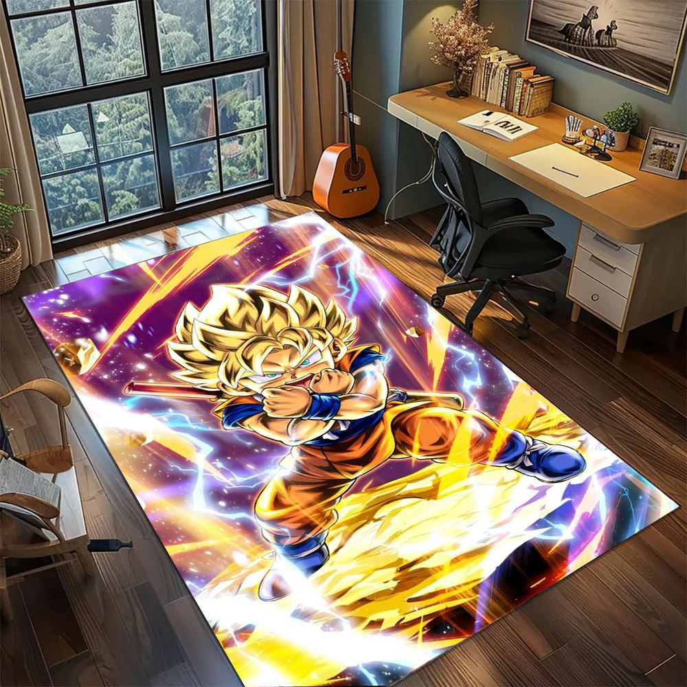 Goku Non Slip Gamer Room Rug, Washable Large Area Carpet Floor Mat Household Bedroom Decor.-TING