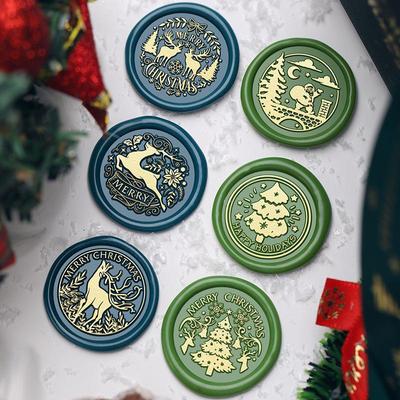 Winter Element Siegel Wachs Stempel Kupfer Muster Carving Sammelalbum/Umschlag/Gruß Karte/Nvitation Brief Versiegelt Wachs Siegel Weihnachten