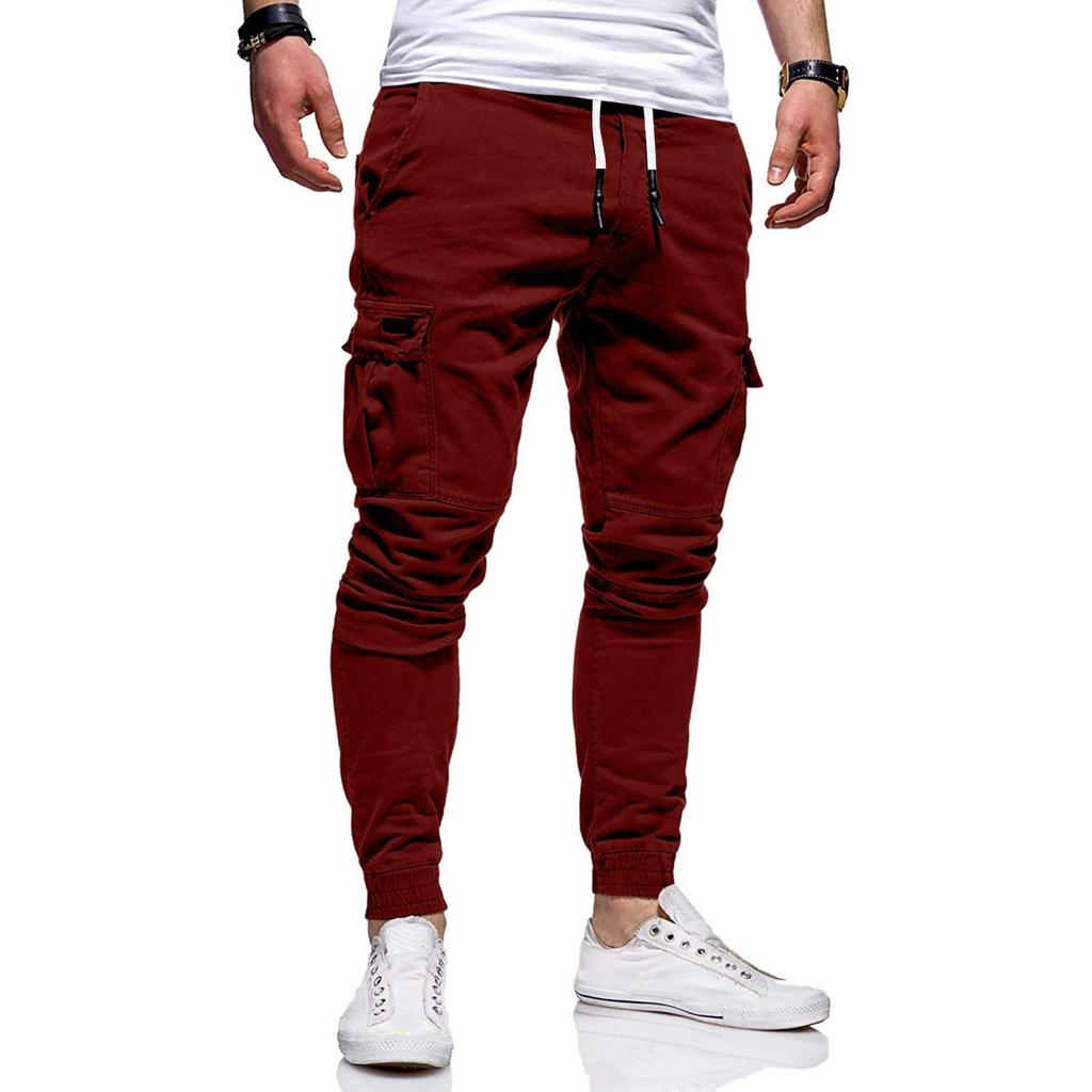 Autumn and Winter Classic Three-dimensional Pocket Pants, Tethered Elastic Sports Pants, Long Casual Pants, Jogging Pants.
