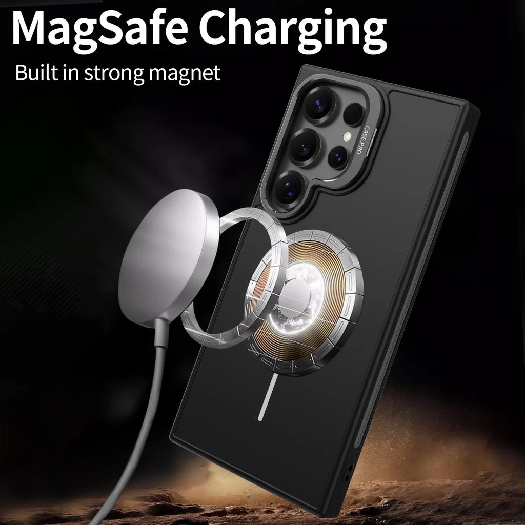Invisible Bracket Cooling Function Case for Samsung Galaxy S25 S24 Ultra with MagSafe Wireless Charging Drop Protection Cover