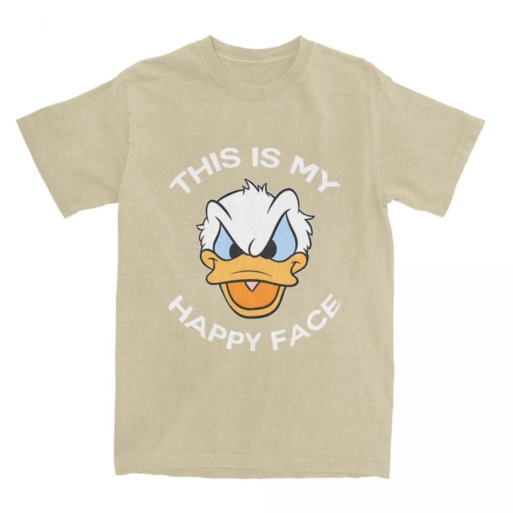 Codzienne Koszulki Donald Duck This Is My Happy Face Męskie Damskie Czysta Bawełna Koszulki Koszulka Pomysł na Prezent Odzież