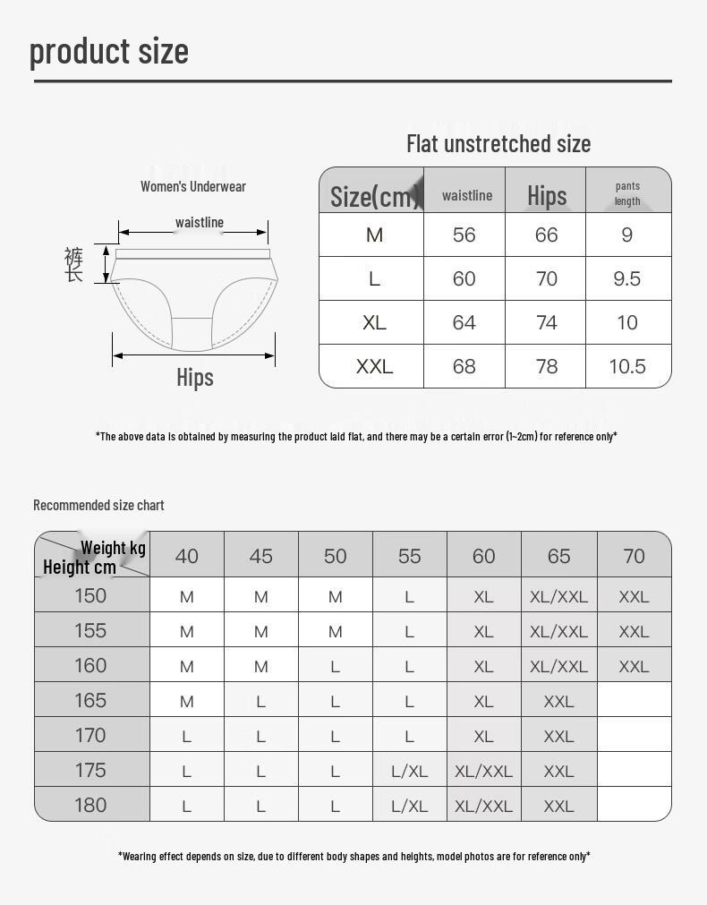 Fenteng Women's Antibacterial Mid-waist Briefs 4-Pack