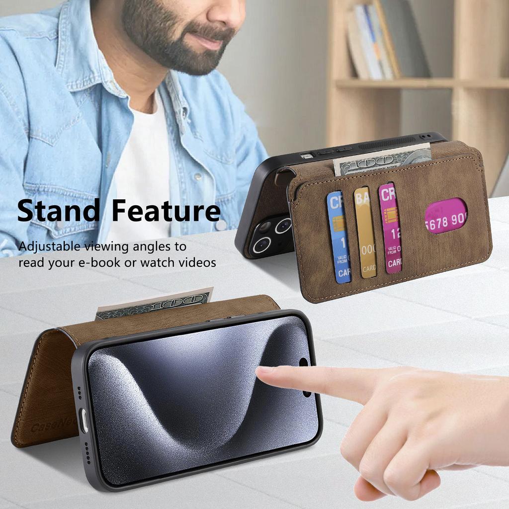 CASENEO MW-03 For iPhone 13 Pro Max Case with Detachable Wallet Leather+TPU Phone Cover