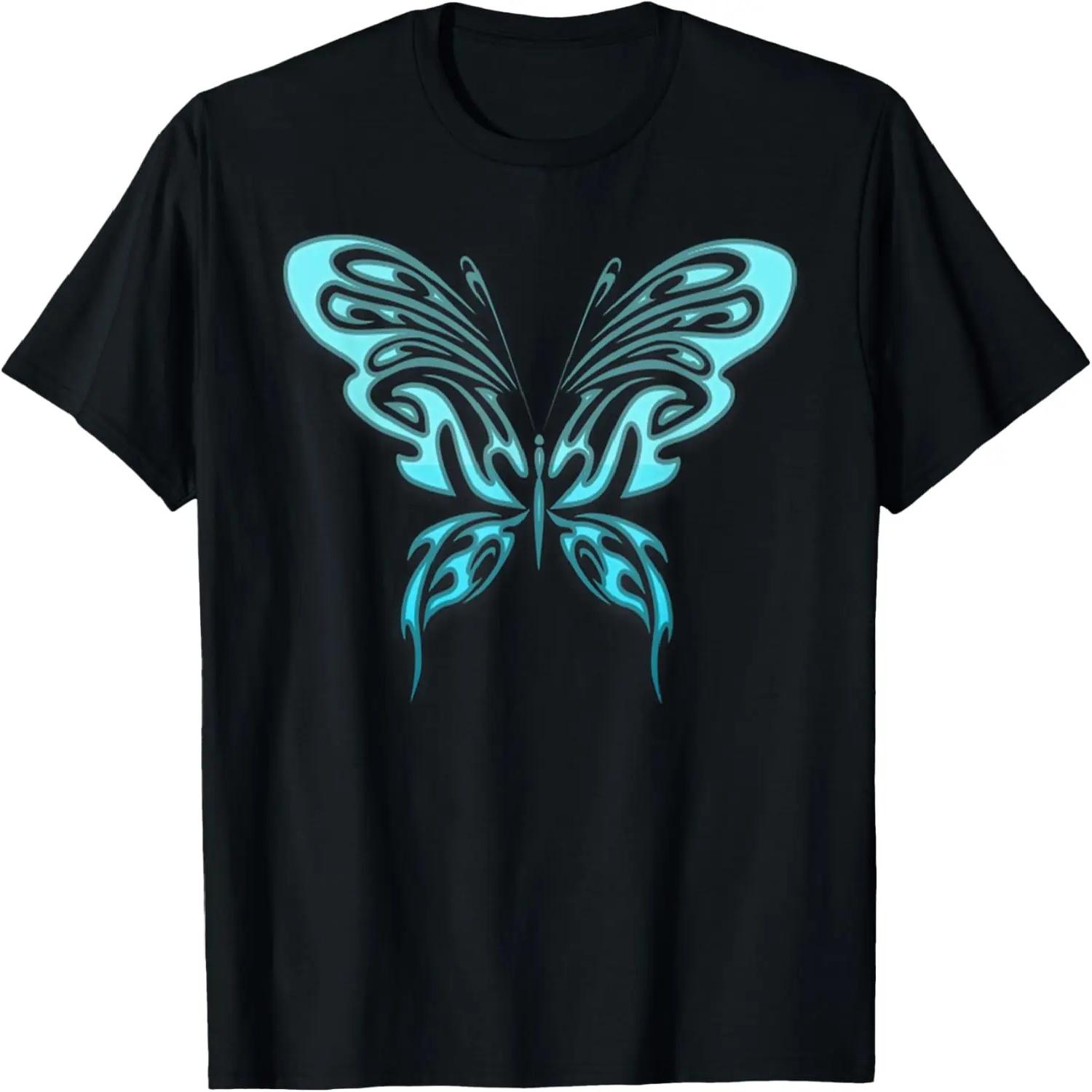 Spring Butterfly Tribal Light Blue Teal Turquoise T-Shirt XXXXL