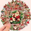 50pcs Retro Christmas Vinyl Stickers, Reusable for Laptops, Water Bottles, Suitcases, Helmets, Motorcycles,Guitars,Holiday Gifts
