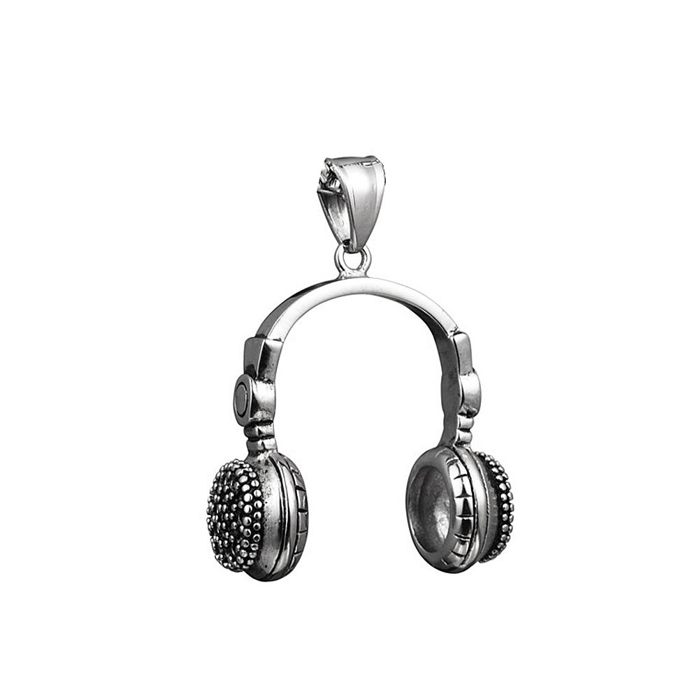 Punk Hip Hop DJ Music Headphone Pendant Necklace Long Chain For Men Women Punk Rock Headset Necklace Male Jewelry Gift