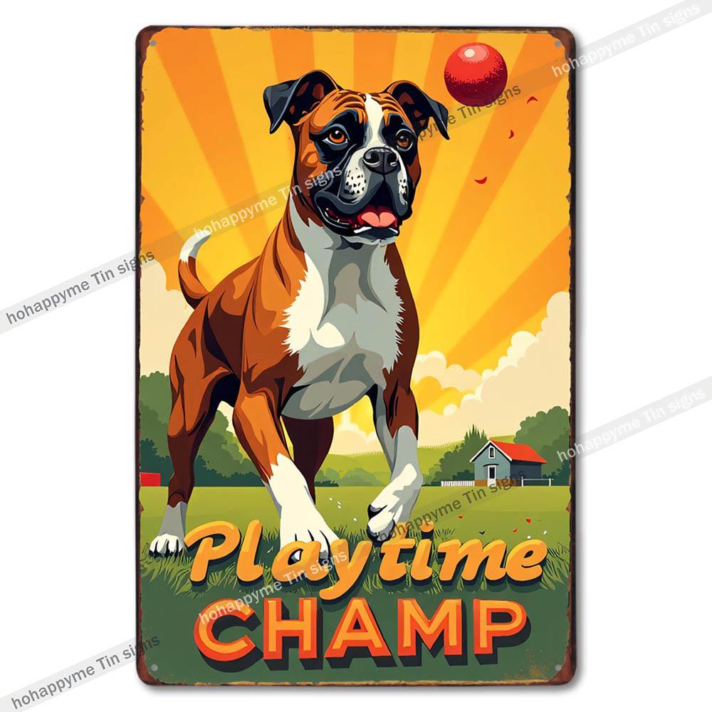 Vintage Cute Dog Themed Metal Tin Sign Retro Funny Puppy Wall Art Decor for Home Pet Shop Man Cave Rustic Iron Painting Plaque