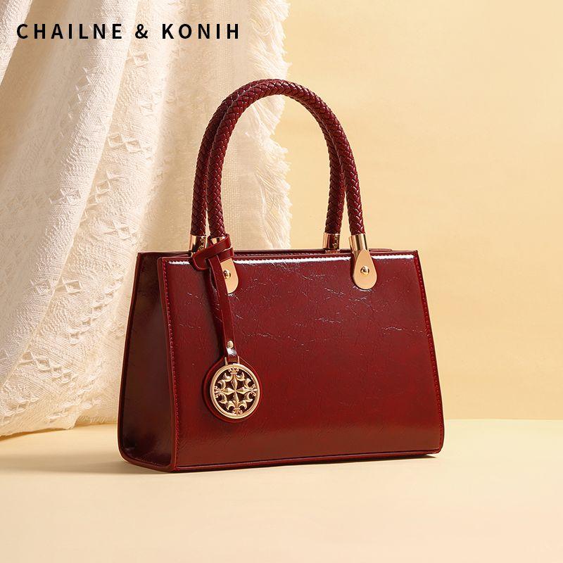 

Bag Mom Style Handbag 2025 New Mid-Year Happy Mother-in-Law Wedding Bag High Sense Red Bridal Wedding Bag Burgundy