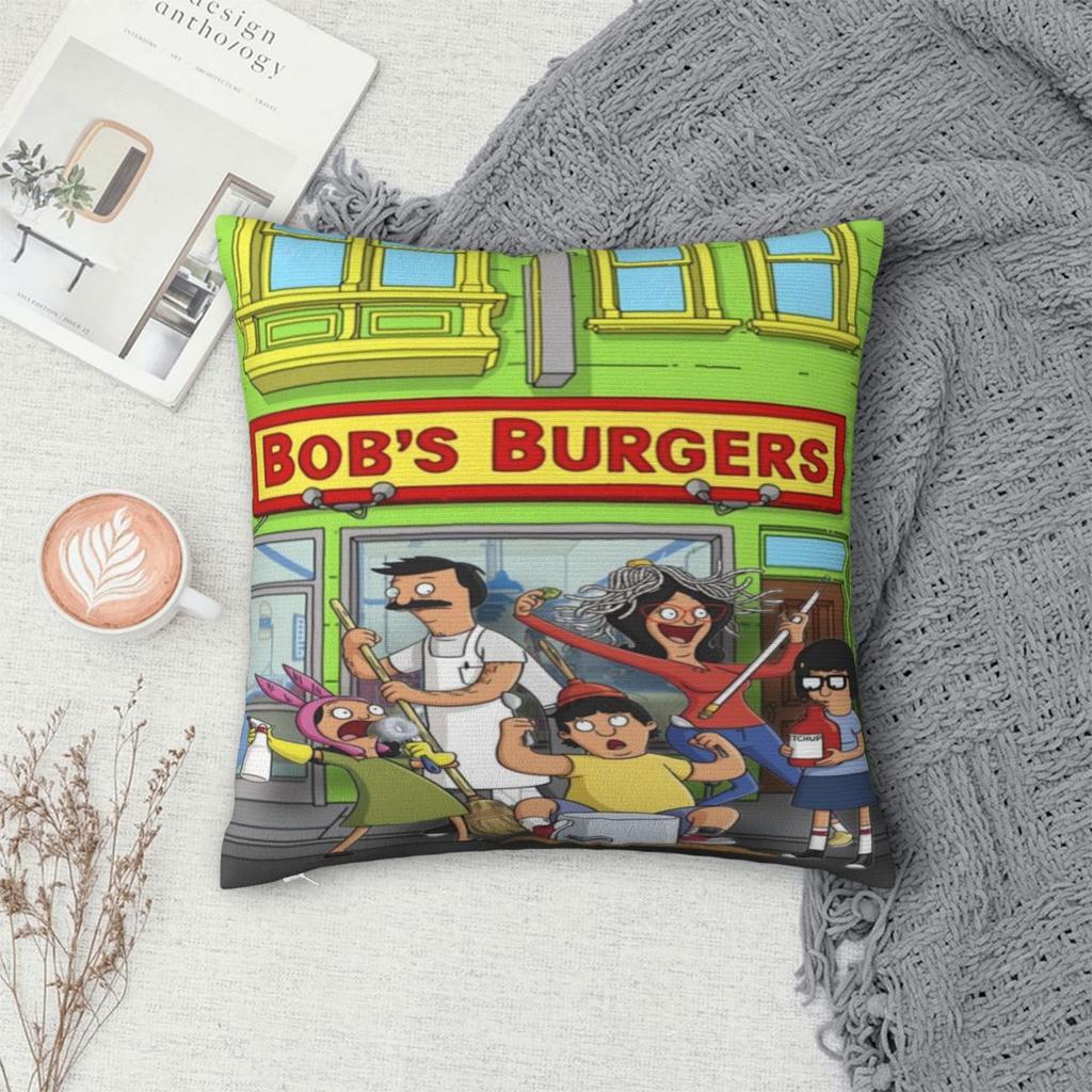 Y2K Home Bobs Funny B-Burgersdecoration Pillowcases Merch Pillow Cover Square Multi-Size