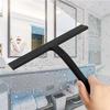 Shower Squeegee Bathroom Squeegee for Shower Glass Door Black Silicone Household Squeegee with Hook 8.93-Inch Cleaning Tool