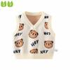 Spring and Autumn Cute Bear Cotton V-neck Sweater Vest