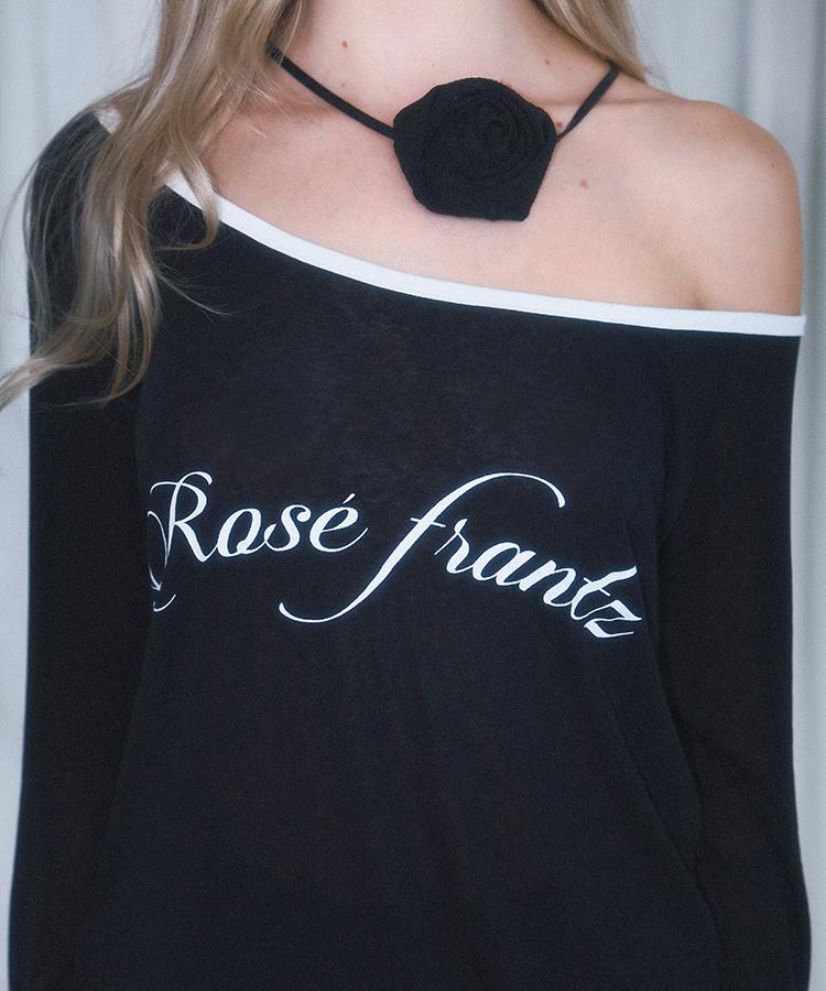 ROSEFRANTZ Sheer Lettering Long Sleeve [Black]