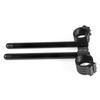 MOTO4U Motorcycle Universal 47mm Aluminum Separate Handlebar Fork Black Clip-On Handlebars,