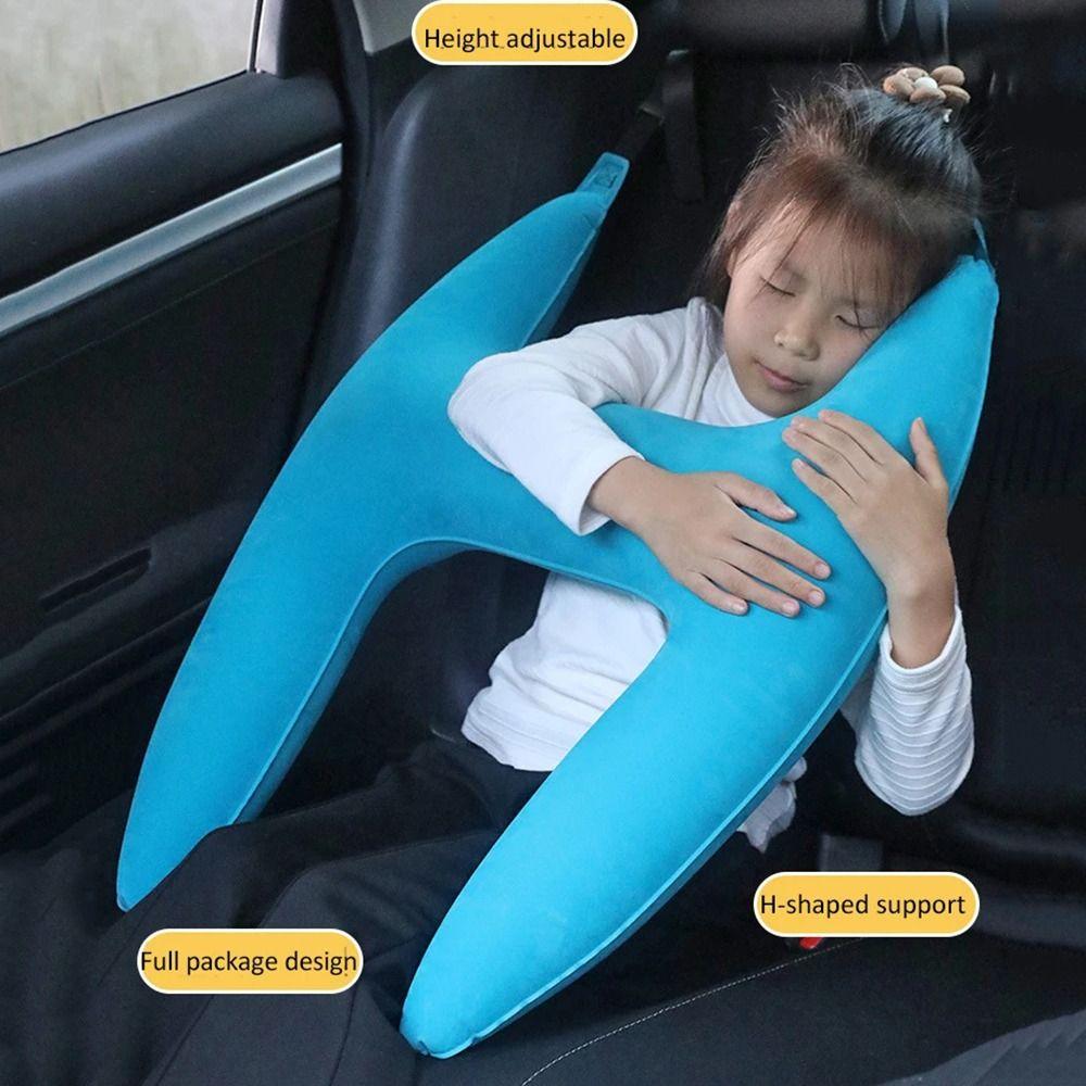 Self Inflatable Car Sleeping Pillow for Kids Head Support Car Seat Safety Neck Pillow Nap