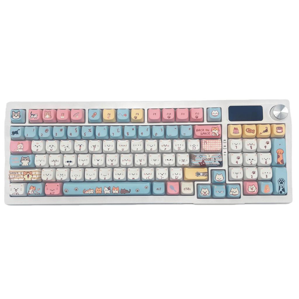 Cat Head Meow Custom Keycaps - MAO Height for Wired Mechanical Keyboards