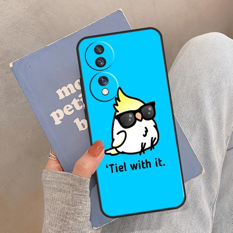 Cartoon Animal Chubby Cockatiel Case For Honor Magic 8 7 6 5 Pro Cover For Honor 400 200 X9c X9b X9a X8a X8b 50 70 90 Lite