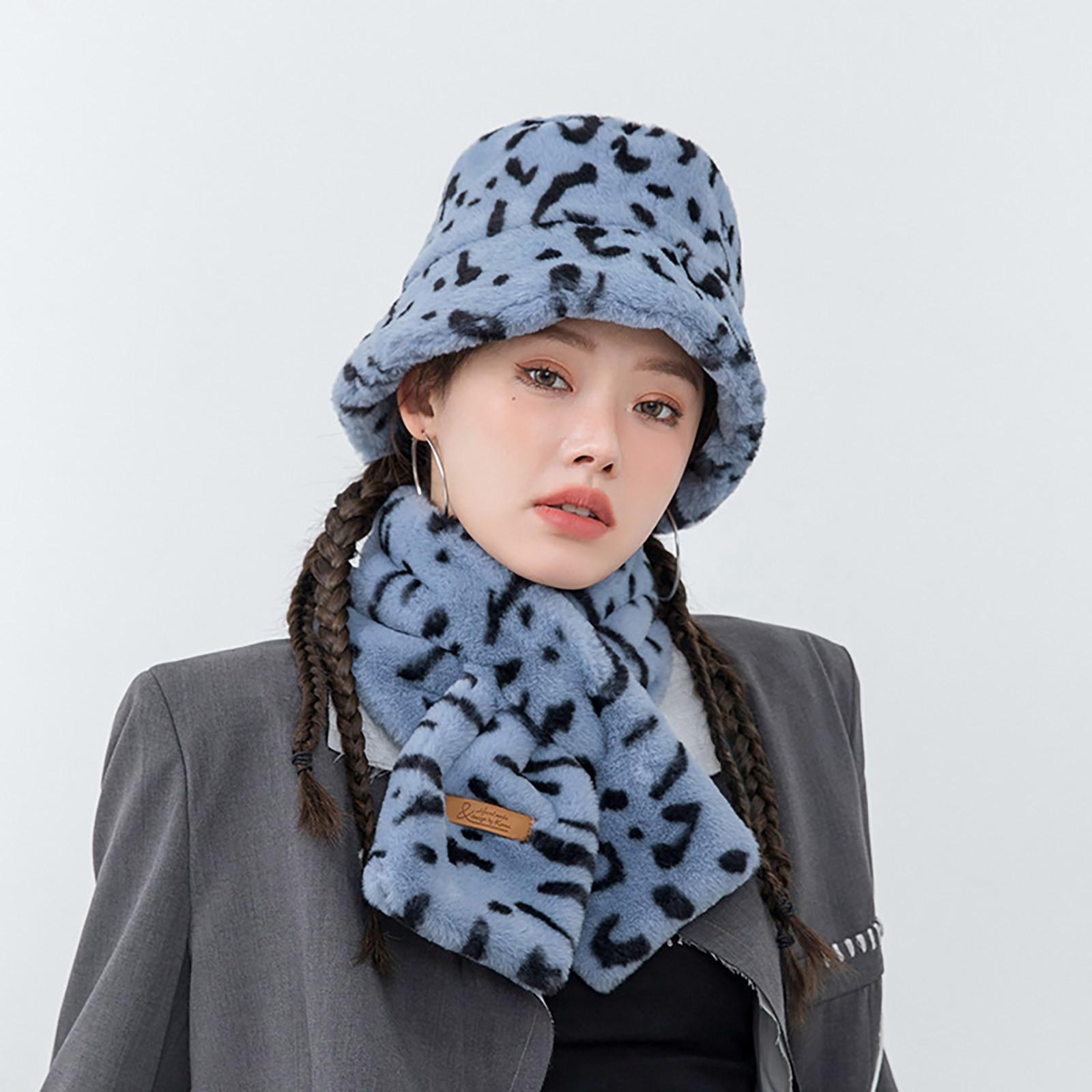 

Женский модный осенне-зимний шарф с леопардовым принтом, зимний теплый шарф тёмно-синий