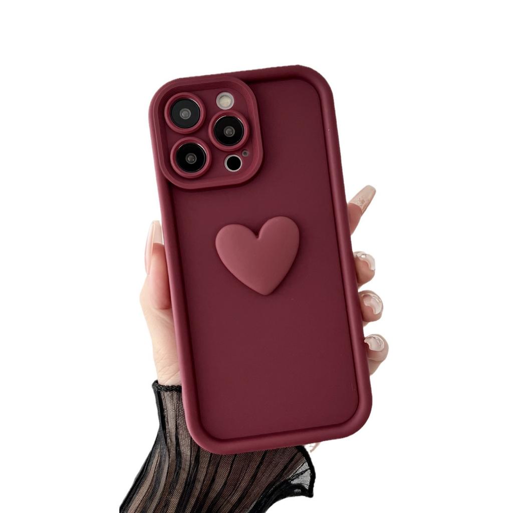 Suitable for IPhone16, Full Cover with Three-dimensional Heart 14, Pro Max, Apple 15, Protective Case 13, Anti-drop