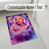 Personalized Crystal Velvet Carpet,Lady Gaga Custom Printed Name, Plush Area Rug For Home Indoor Decor