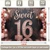 2D Sweet 16th Birthday Backdrop Rose Gold Balloon Party Background