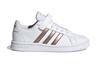 adidas Neo GRAND COURT Low Top Kids' Skateboarding Shoes White Gold Children Aged 3 7 Years Old EF0107