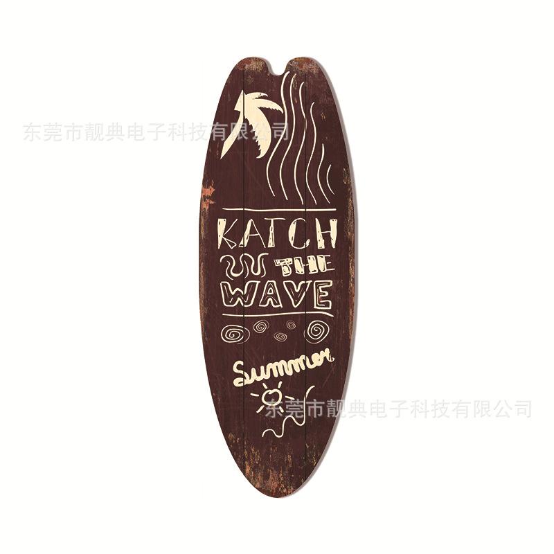 Summer Beach Ocean Themed Casual Decor Surfboard Wooden Bar Home Walls Vintage Decorated Wooden Boards