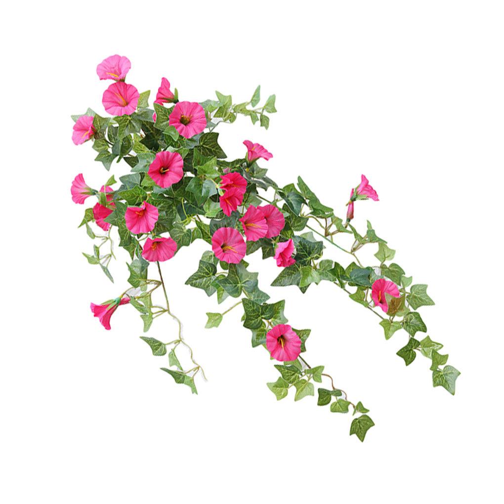 Hanging Basket Artificial Silk Morning Glory Flower Vine Home Decor Hot