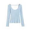 Slim Fit Open-Back Long Sleeve Women's T-Shirt