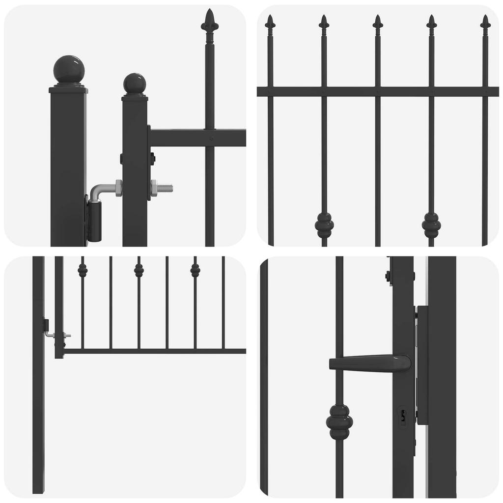 Zauntor HORST 100 X 75 Cm Metal Black Lockable