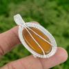 Honey Dendrite Opal Gemstone 925 Sterling Silver Bezel Wire Wrap Pendant Jewelry