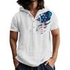 Men'S Casual Short Sleeved Hooded Top Buttoned Open Neck T-Shirt