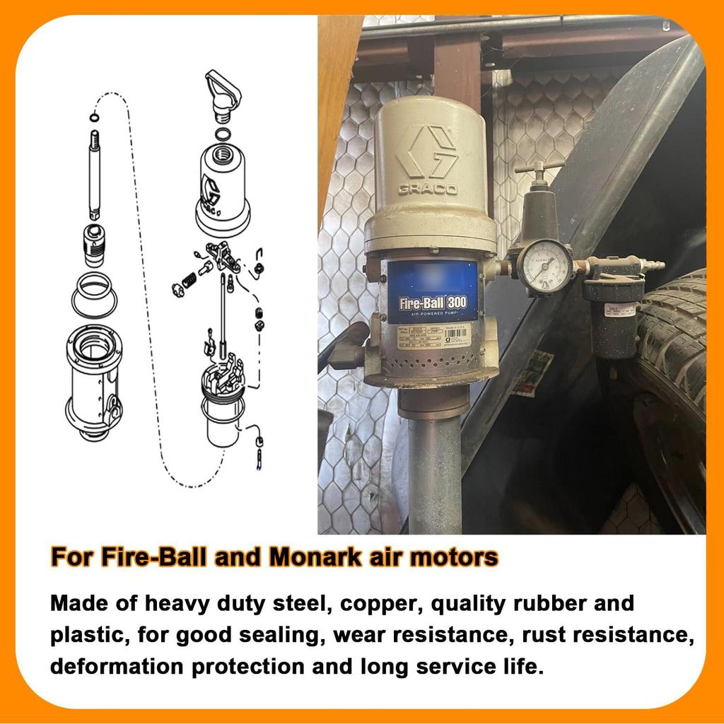 238286 Air Motor Repair Replacement kit 238-286 Pump Repair Kit suitable for Graco 300 5:1 Ratio Fire Ball 300 Oil Pumps