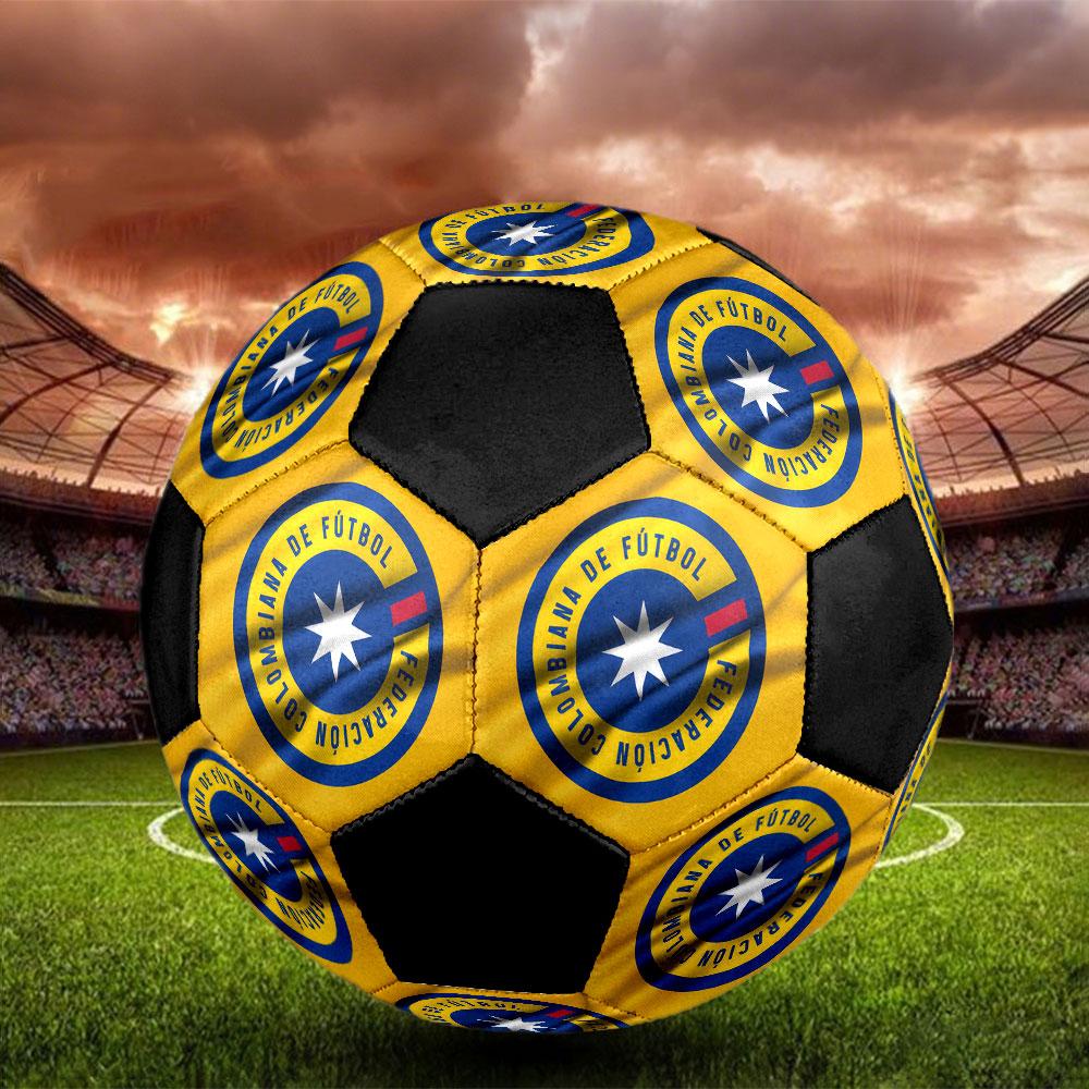 Colombia national football logo Size 5 Soccer Ball, Machine-Stitched PVC, Durable & High Bounce, All Ages Fit, fan merchandise, matches & outdoor use.