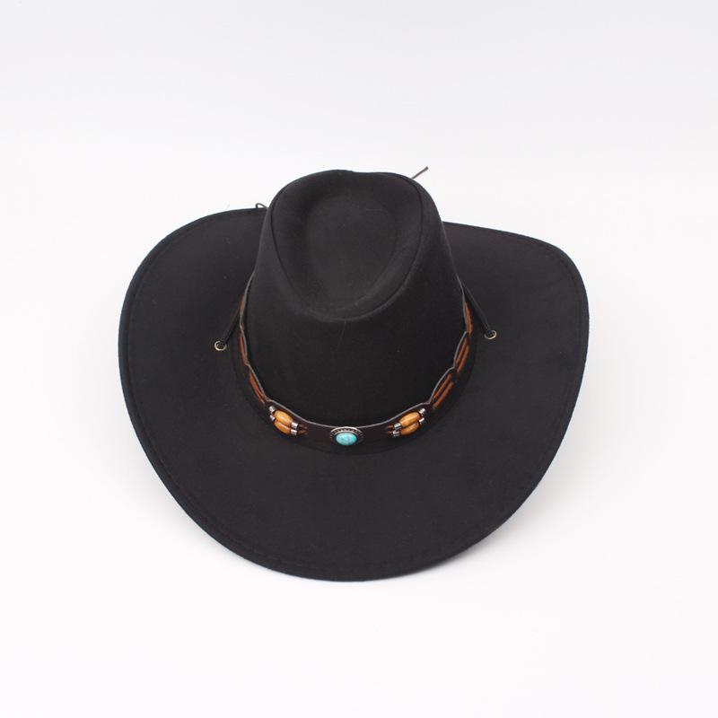 Pălărie de cowboy occidentală din piele întoarsă, vintage, cu boruri largi, pentru gentleman, fată, cowboy, jazz, pălărie de petrecere de sărbători