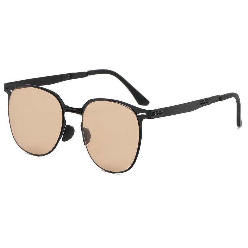 BY8105 Foldable Metal Square Frame Sunglasses for Women Retro Korean Style with European and American Driving Trend