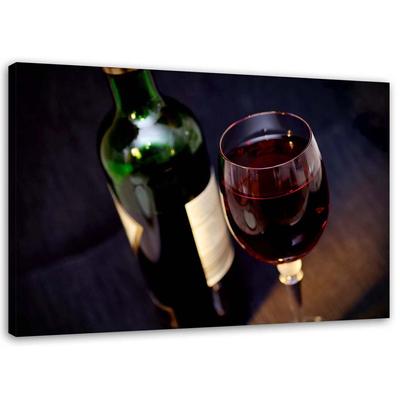 Cuadros en Lienzo Botella de vino tinto