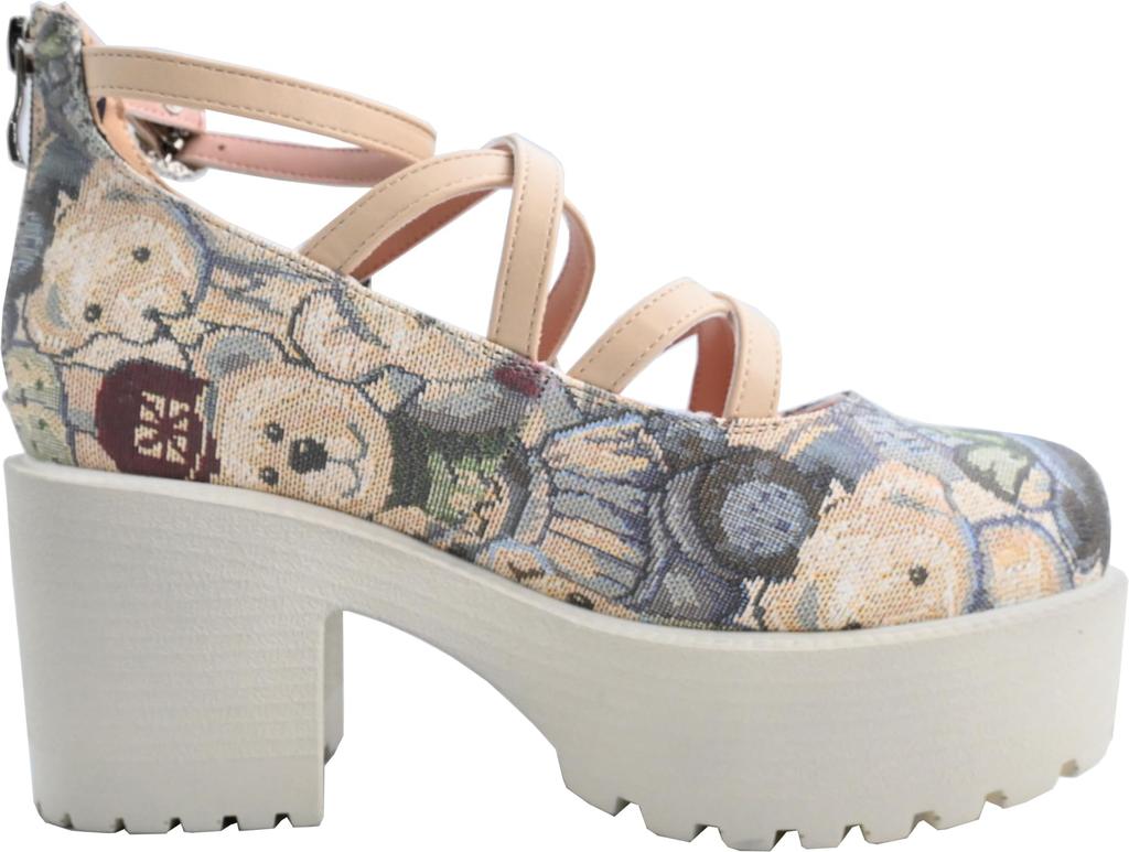 Yosuke Women's Beige Combination Pumps, Sizes 4450037, Sizes 24.0cm-24.5cm