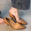 Beautiful~ retro style pointed high heels women's new versatile one-pedal stiletto temperament shallow single shoes