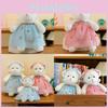 Adorable Soft Plush Rabbit And Bear Dolls In Floral Dresses For Unique Gifts