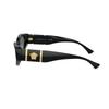 Versace Temple Logo Acetate Acetate Hardware Irregular Sunglasses Women Black 9328762 VE4454GB187-Black F