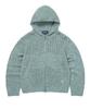 THISISNEVERTHAT Crochet Knit Zip Up Hoodie Light Blue
