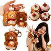 1Pc 12CM Kawaii Bear Holding Bread Plushie Toy Lovely Cake Nest Contain Plush Bear Rabbit Cat Dog Plush Pendant Toy Cute Gifts